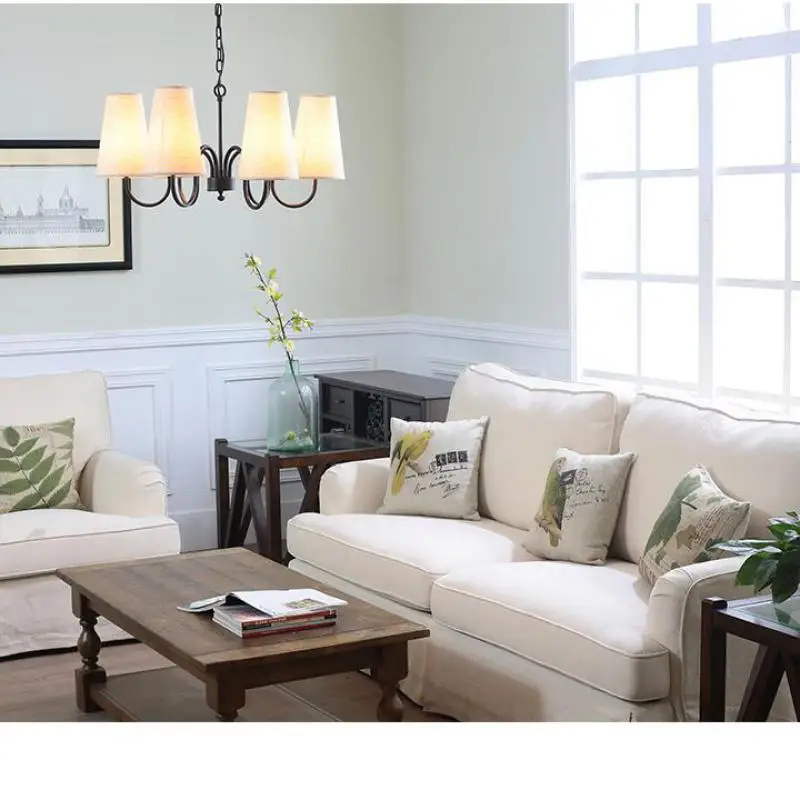 Moderne Tieyi Amerikaanse Landelijke Kroonluchter Eenvoudige Woonkamer Kroonluchters Slaapkamer Eetkamer Retro Studie Doek Cover Lamp