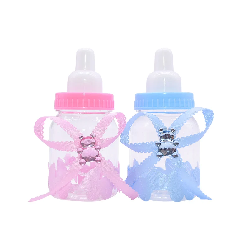 12Pcs Baby Bottle Shape Candy Box Boy Girl Baby Shower Decor 1st Birthday Party Gift Box Gender Reveal Bottles Supplies