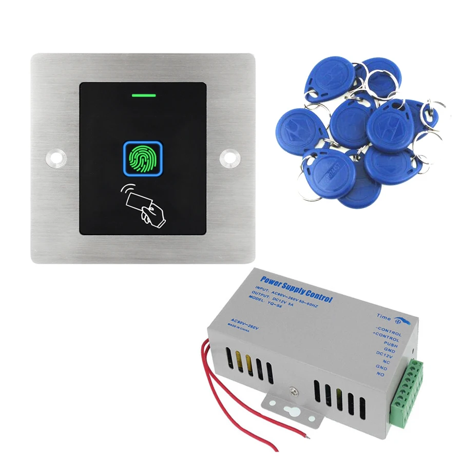 Waterproof Fingerprint Access Control RFID Electronic Door Opener System power switch optional