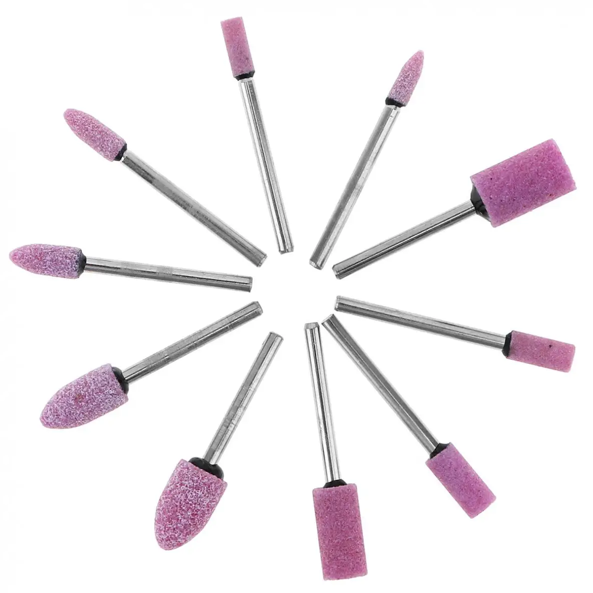 100 pz 4-10mm 80 grana ceramica testa di macinazione punti di pietra abrasiva accessorio di rettifica elettrica per utensile rotante nuovo