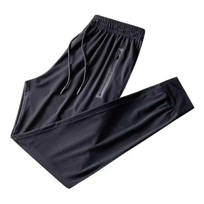 Summer Men Breathable pants large size 6XL 7XL 9XL 10XL elasticity sports pants out door zipper loose fat pants 145KG cool 52