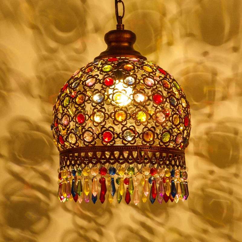 

Malaysia Bohemia Pendant Lamp Vintage Iron Crystal Lamp Bedroom Dining Room Pendant Lamp Fixture