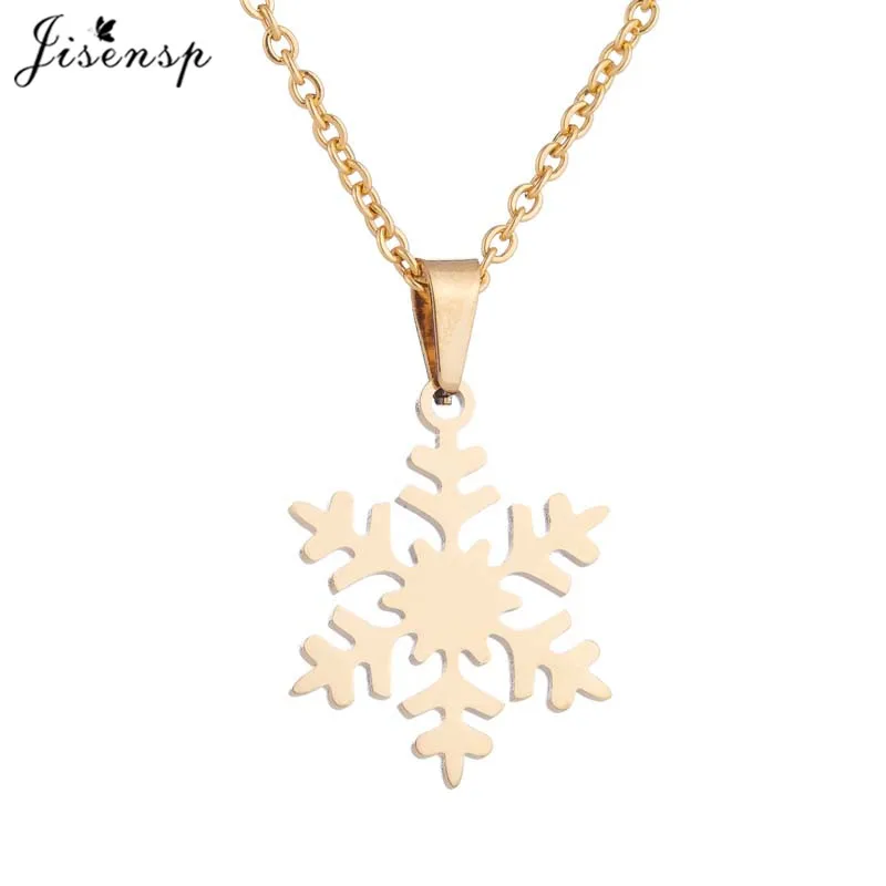 Fashion Charms Winter Snowflake Necklace Earrings Set for Women Girls Sweater Chain Jewelry Christmas Accessories Wholesale