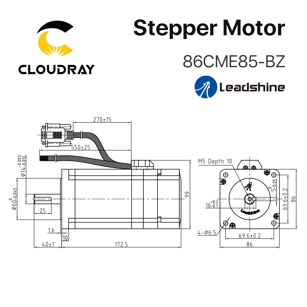 Imagem -05 - Leadshine Nema 34 Motor Deslizante 86cme85-bz Laço Fechado 8n. m 6.0a com Codificador com Servo Motor Fácil de Freio para Cnc