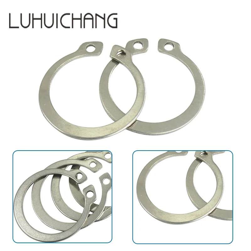 LUHUICHANG Gourd C-Type Washer M19-M55 304 Stainless Steel C-type Elastic Ring External Circlip Snap Retaining Circlip Washer