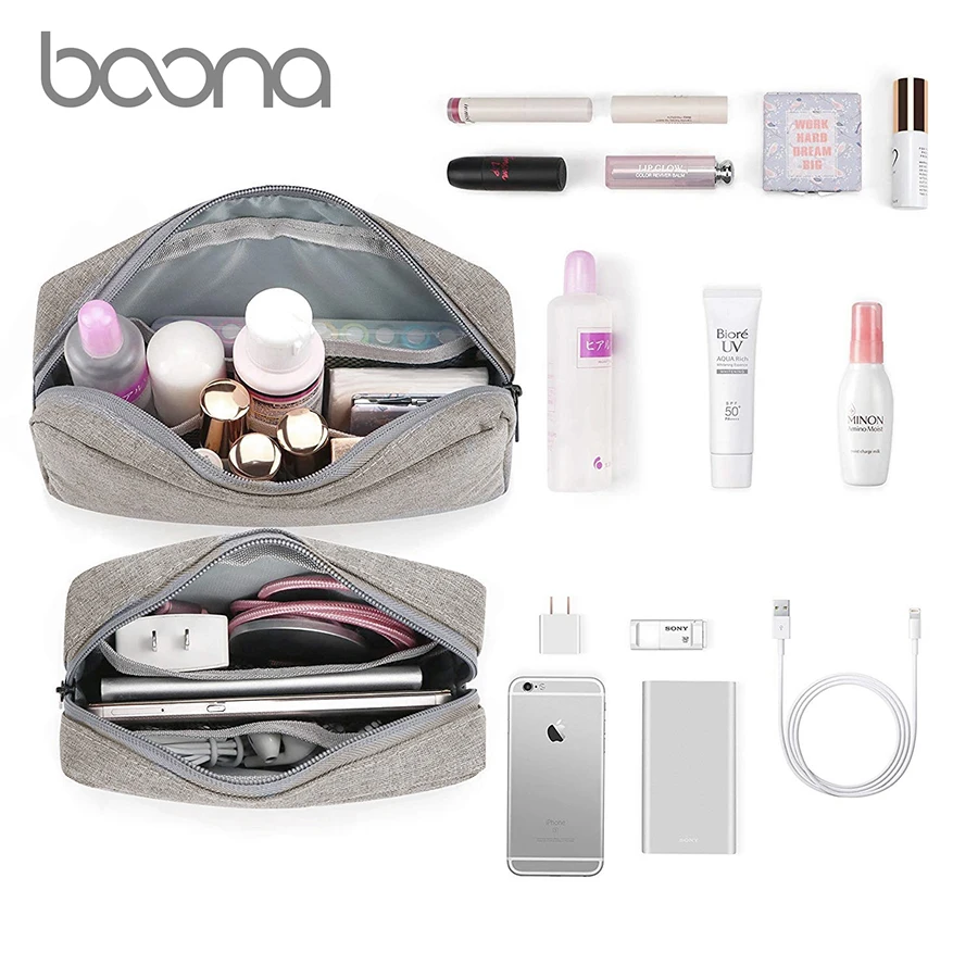 BOONA Travel Power Supply storage Bag AC Adaptor Pouch Cell Phone Bag Electronic Accessories Organizer Cosmetic Bag