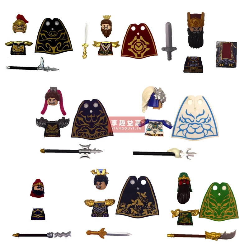 New Hero Barbarian King Three Kingdoms Mediaeval Times Mini Dolls 4.5CM Figures Building Blocks Bricks Toy For Children Gift