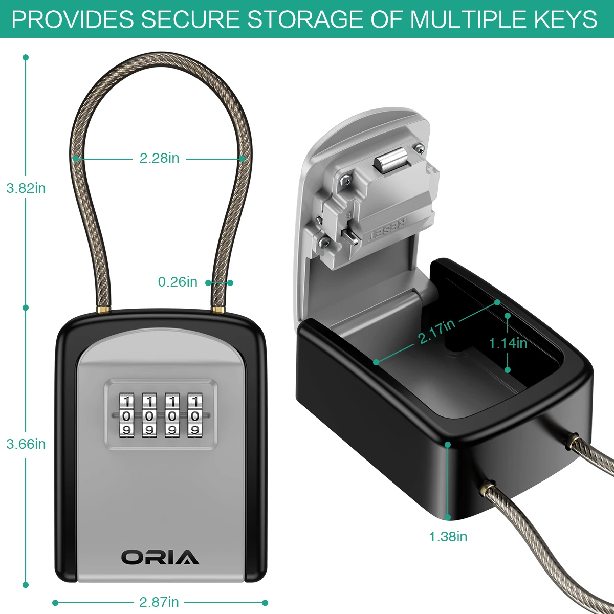 ORIA Password Key Box Outdoor Key Safe Lock Box Decoration Key Code Box Key Storage Lock Box Wall Mounted Password Box