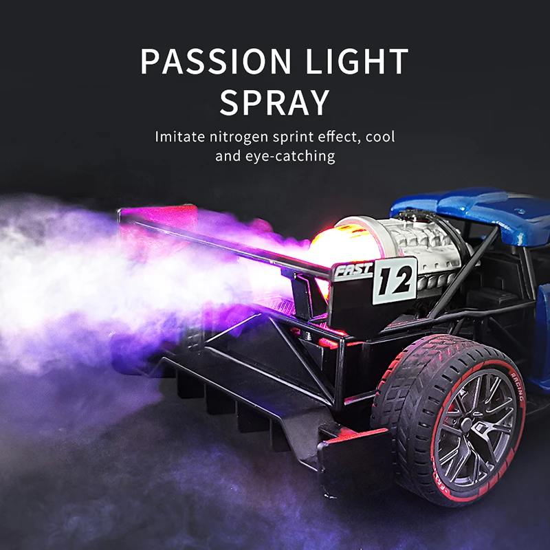 2.4G RC Spray Car With Flash Light Smoke Spray Remote Control Drift Racing Vehical RC Stunt Car Toy Model Gift RC Toys