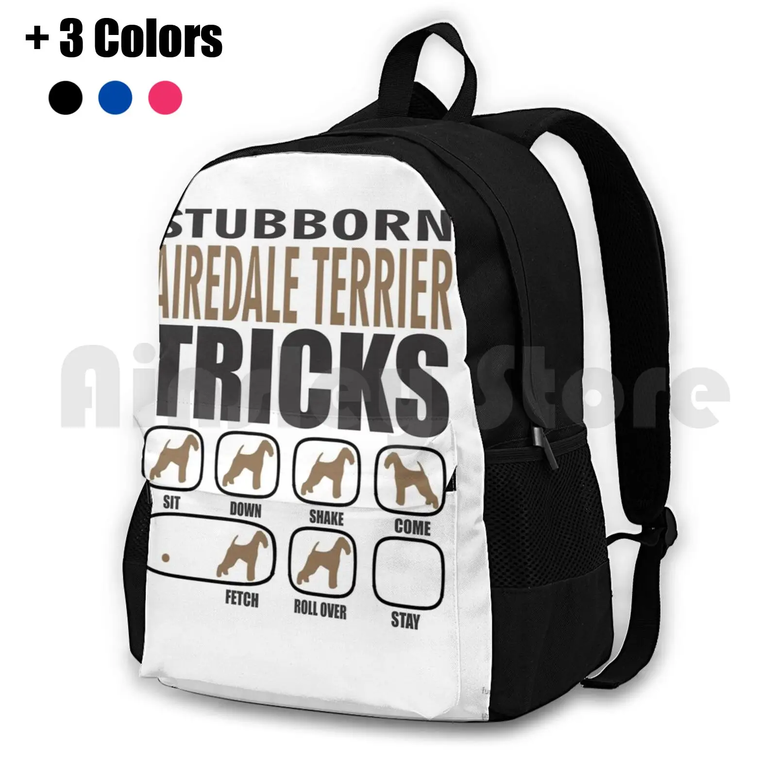 Airedale Stubborn Gift Airedale Owner Gift Airedale Dog Gift Outdoor Hiking Backpack Waterproof Camping Travel Airedale Dog