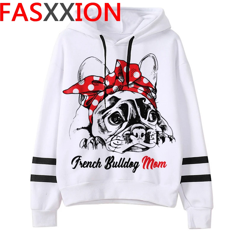 Hoodies Bulldog Francês para Feminino, Harajuku Streetwear