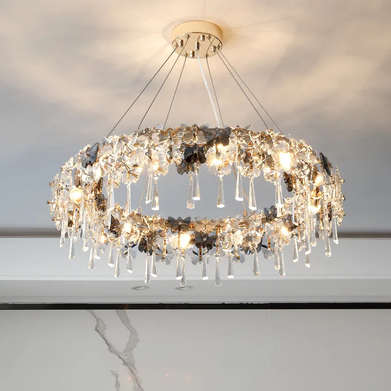 

Nordic Light Luxury Crystal Lamps Living Room Chandelier Simple Modern Atmosphere 2021 New Butterfly Creative Bedroom Lighting