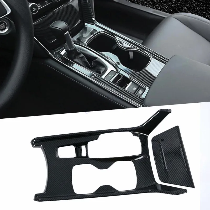 

For 10th Honda Accord 2017 2018 Hybrid Carbon Fiber Style Inner Gear Shift Box Panel Holder Cover