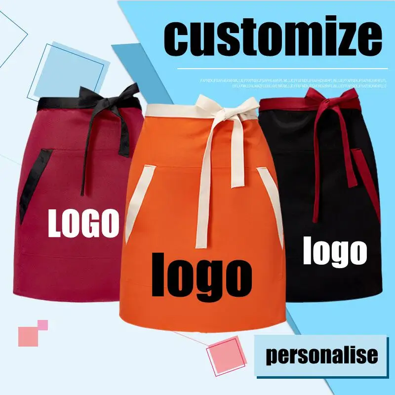 Restaurant Apron Custom Logo Pet Shop Apron Manicurist A Half-length Skirt Signature Waterproof Hospitality Apron Pastry Chef