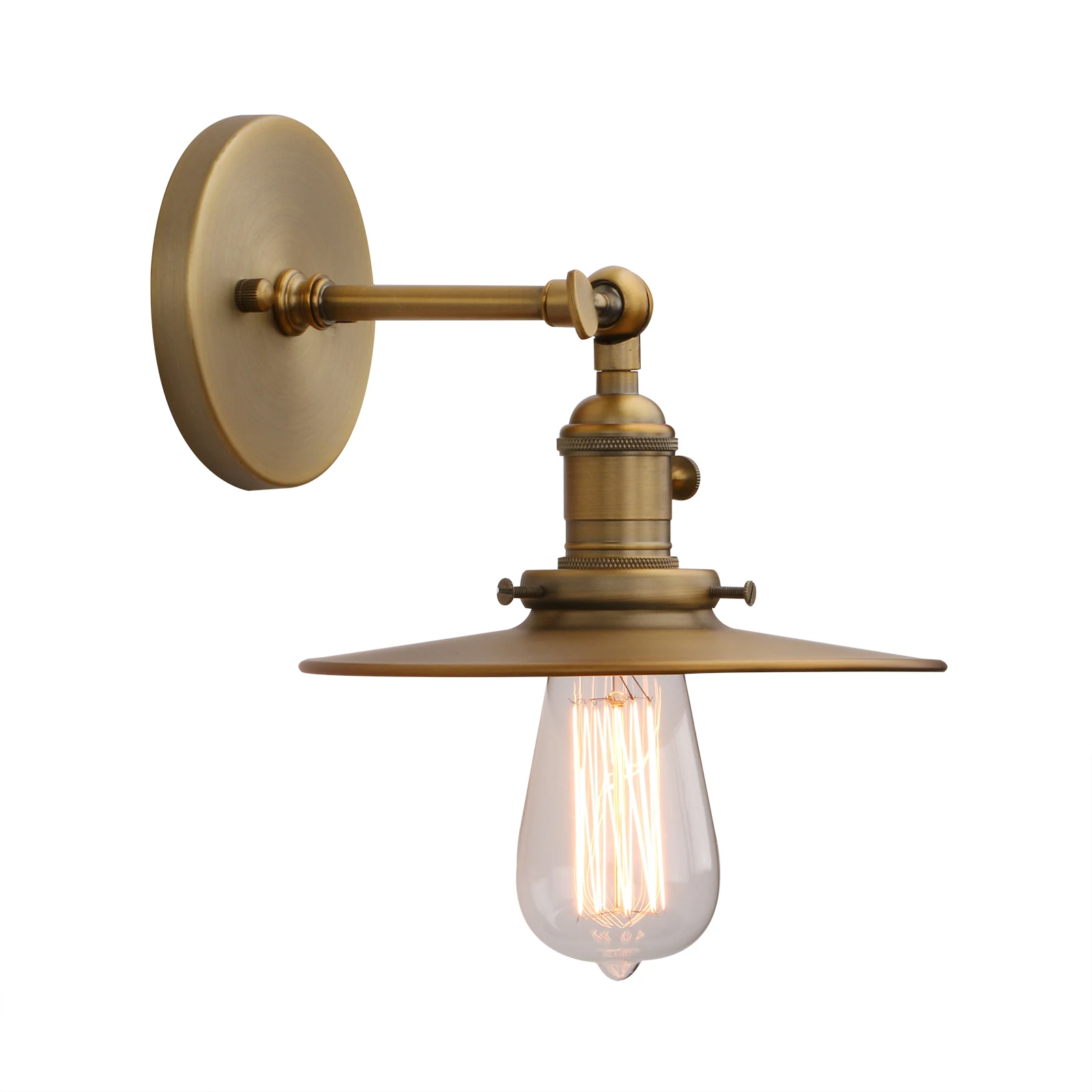 

Permo Industrial Wall Sconce 1-Light Antique Finished Wall Light Fixture with 7.87 Inches Crafted Canopy and ON/Off Button