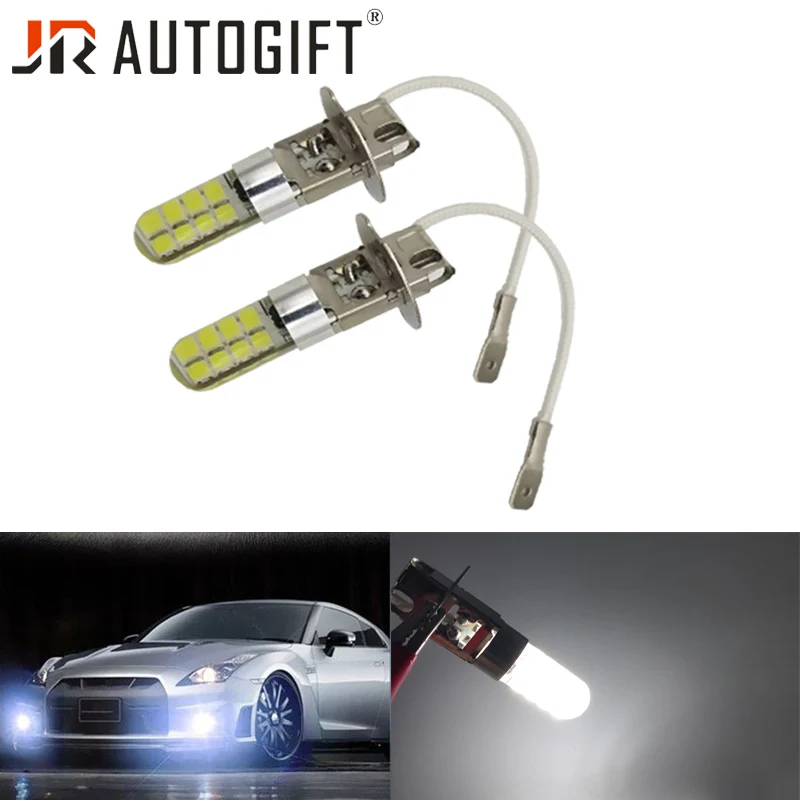 

50pcs car Light H1 H3 3030 16smd cosntant current driver Auto led lamp bulb Fog Lights 12V-24V Super White Headlights Lamp