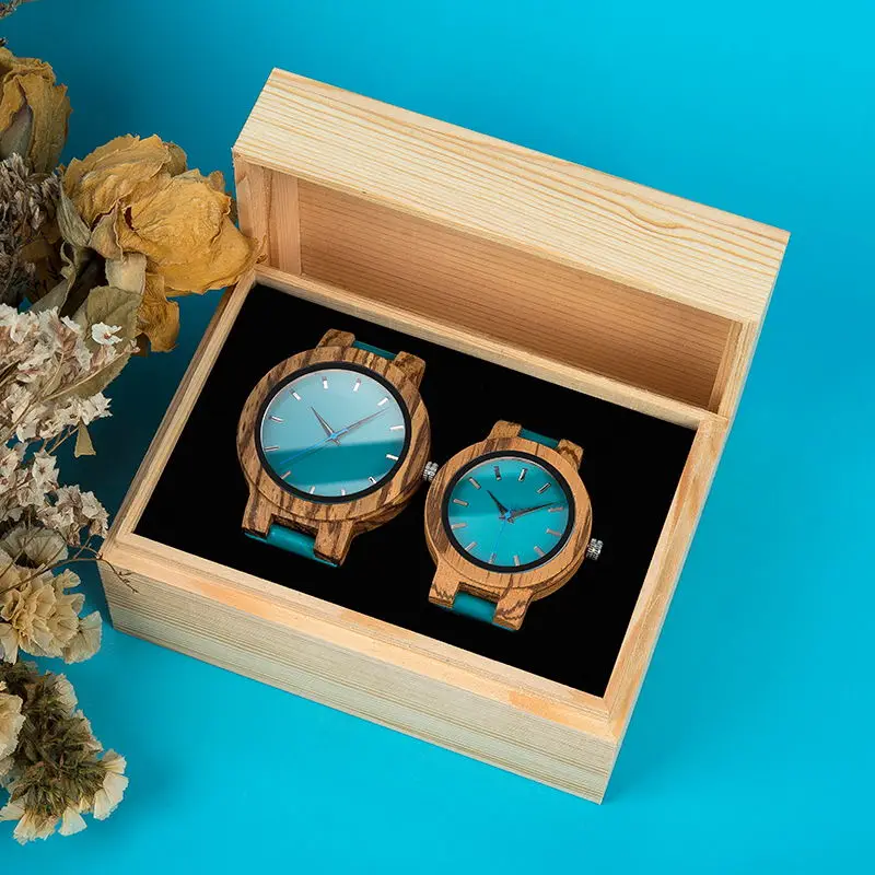 BOBOB VOGEL Paar Uhr Holz Männer Frauen Armbanduhr Angepasst Liebhaber Uhren Jahrestag Geschenke in Holz Geschenk Box