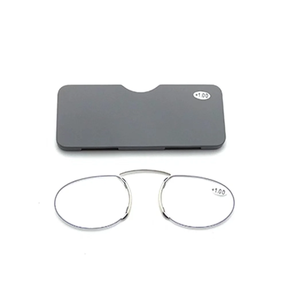 Sighttoo Randlose Schaum-Lesebrille, Mini-Presbyopie-Nasenklammer für Männer und Frauen, Pince-Nez, tragbare Lupe, oval, mit Etui +1 +2. – Detail 5