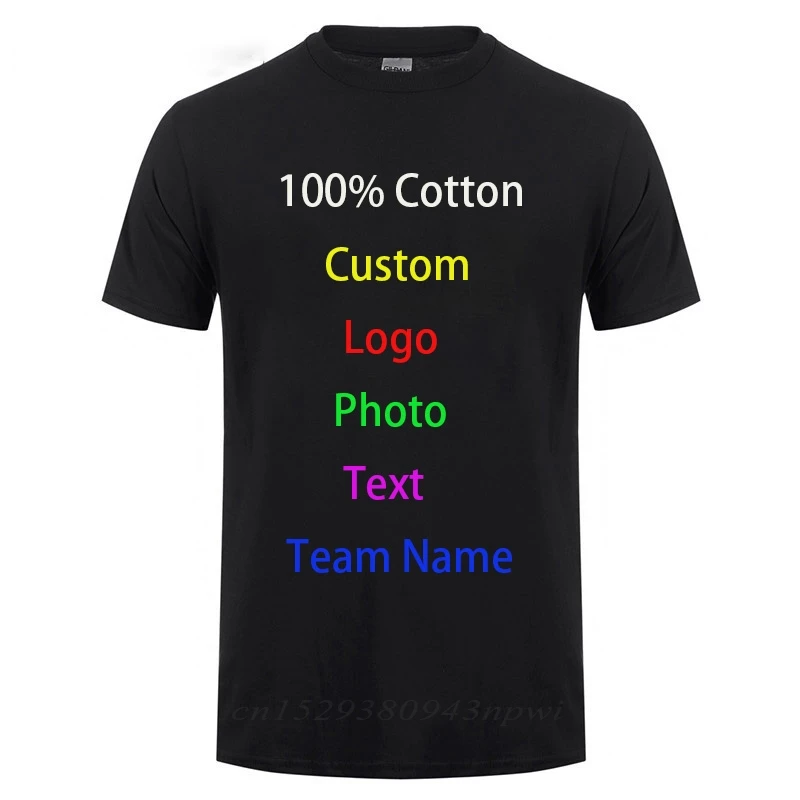 

T Shirt Men Customized Text Diy Logo Your Own Design Photo Print Apparel Advertising T-shirt For VIP