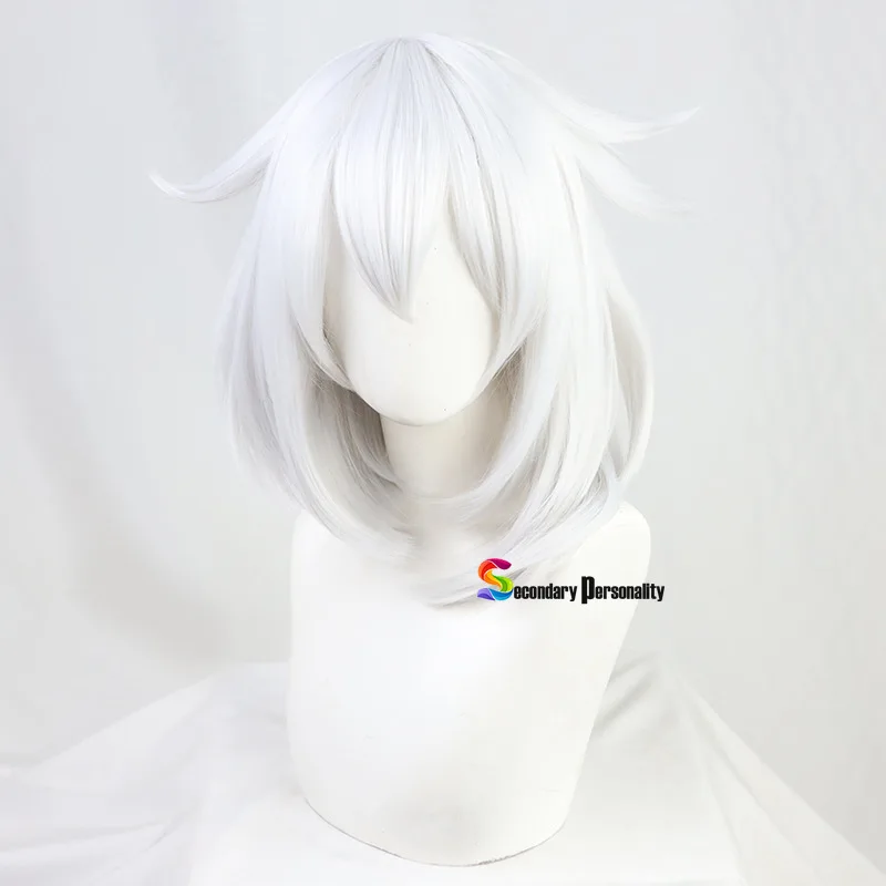 Genshin Impact Game Paimon Silver Gray Large Inner Buckle Cosplay Wig Anime Heat Resistant Synthetic Wig + Wig Cap