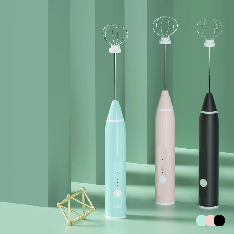 3-geschwindigkeiten Elektrische Schneebesen Kaffee Milch Mischer Köpfe Schneebesen Edelstahl-düse Rührer USB Aufladbare Handheld Lebensmittel Mixer Schneebesen