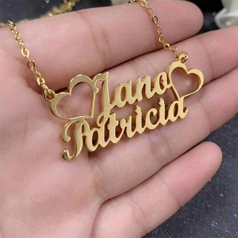 Personalized Name Necklace Women Fashion Custom Jewelry Customized Heart Pendant Necklace Wedding Gift Collares Para Mujer