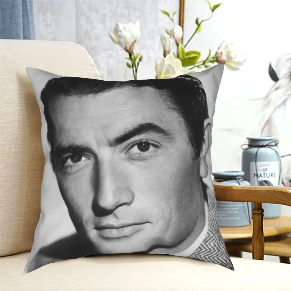 Gregory Peck Square Pillowcase Polyester Printed Zipper Decorative Room Cushion Cover 45*45cm