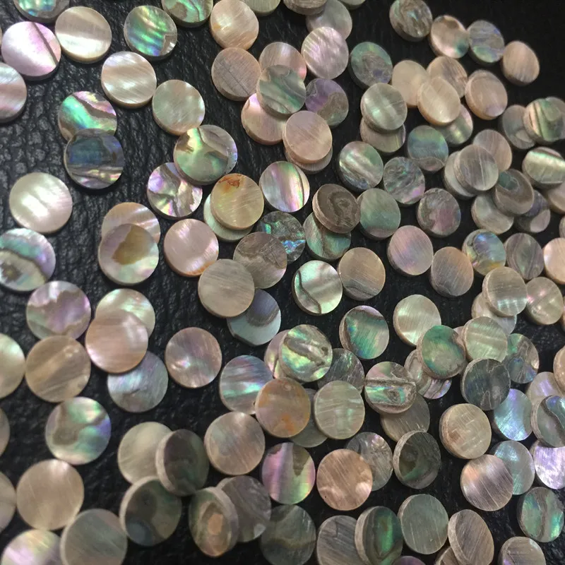 1lot(50pcs)Diameter 6mm Natural Mexican abalone shell sheet for musical instrument accessories and home decoration materials