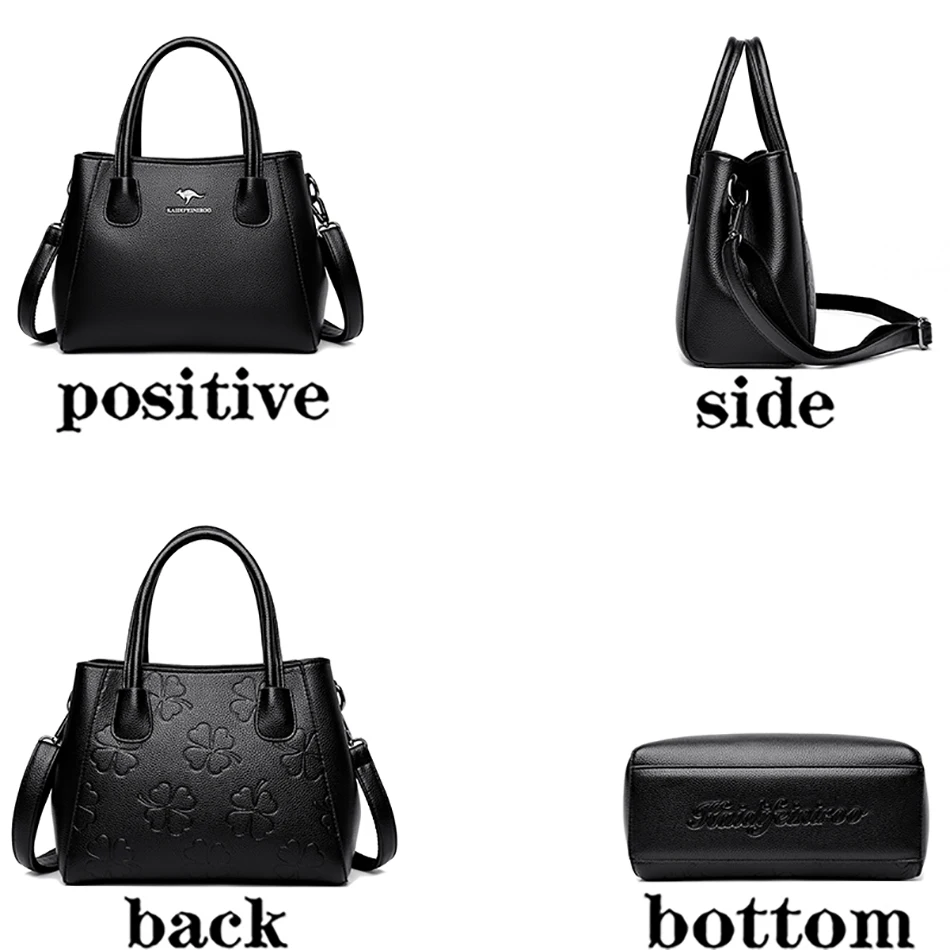 2 Layers Leather Luxury Handbags Women Bags Designer Handbags High Quality Small Casual Tote Bags For Women Shoulder Bag Winter