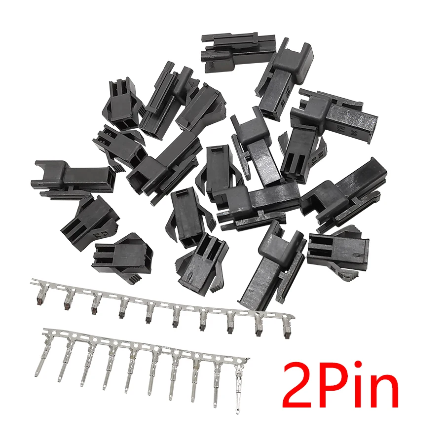 10/20/30 Sets JST SM 2.54 Connector Plug 2.54mm Pitch 2 Pin Housing + Terminals Connector JST SM2.54 SM-2P SM-2R M-2P SM-2R