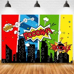 Super Hero Superhero Children Boys Birthday Party Comics Photo Background Newborn Baby Kids Portrait Banner Photography Backdrop