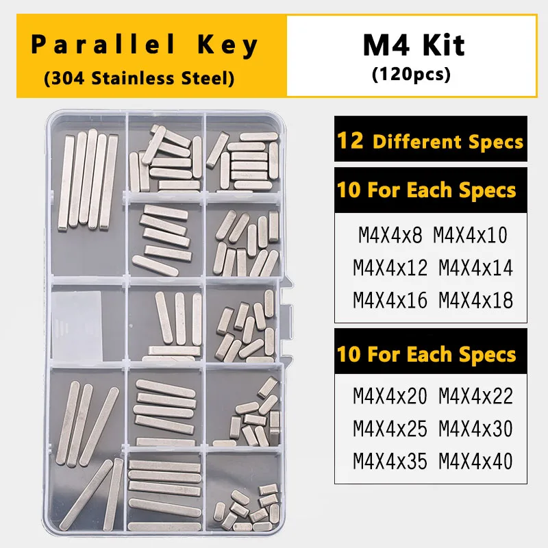 Pin Flat Bar Split Spring Dowel Tension Roll Pin, ACAylindrical Dowel Pin Split Pins Combination Set/Kit 304Stainless Steel