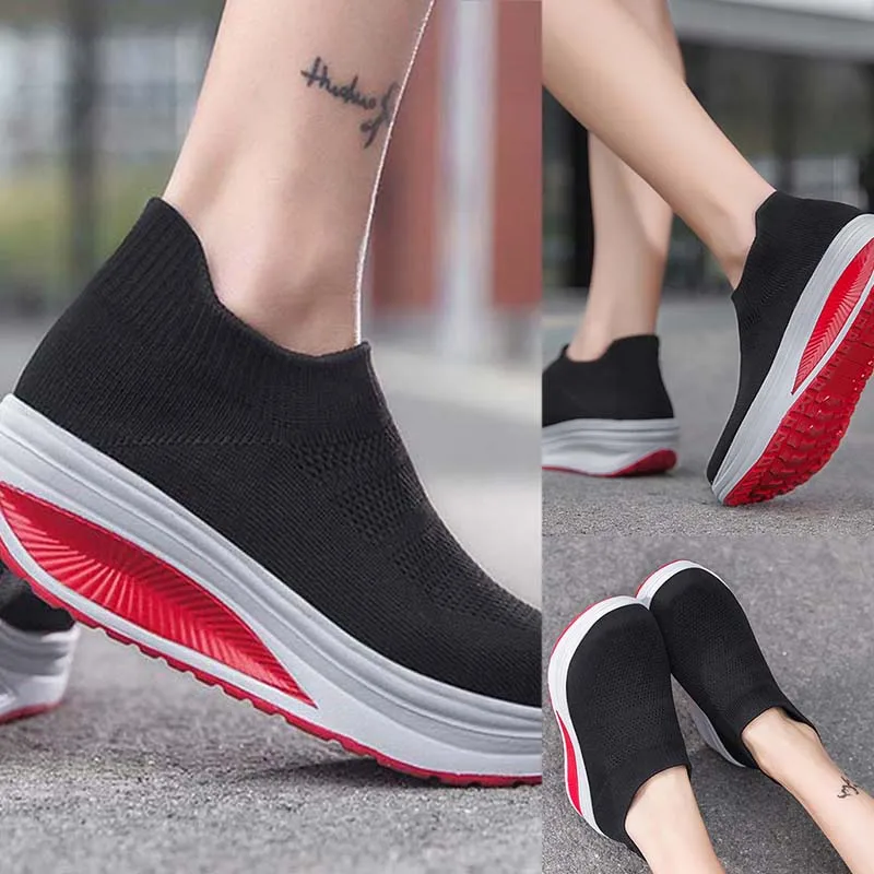 Sneakers Women Fashion Femme Women Shoes New Women\'s Vulcanized Shoes Sneakers Thick Bottom Slip On Female Women Shoe Plus Size