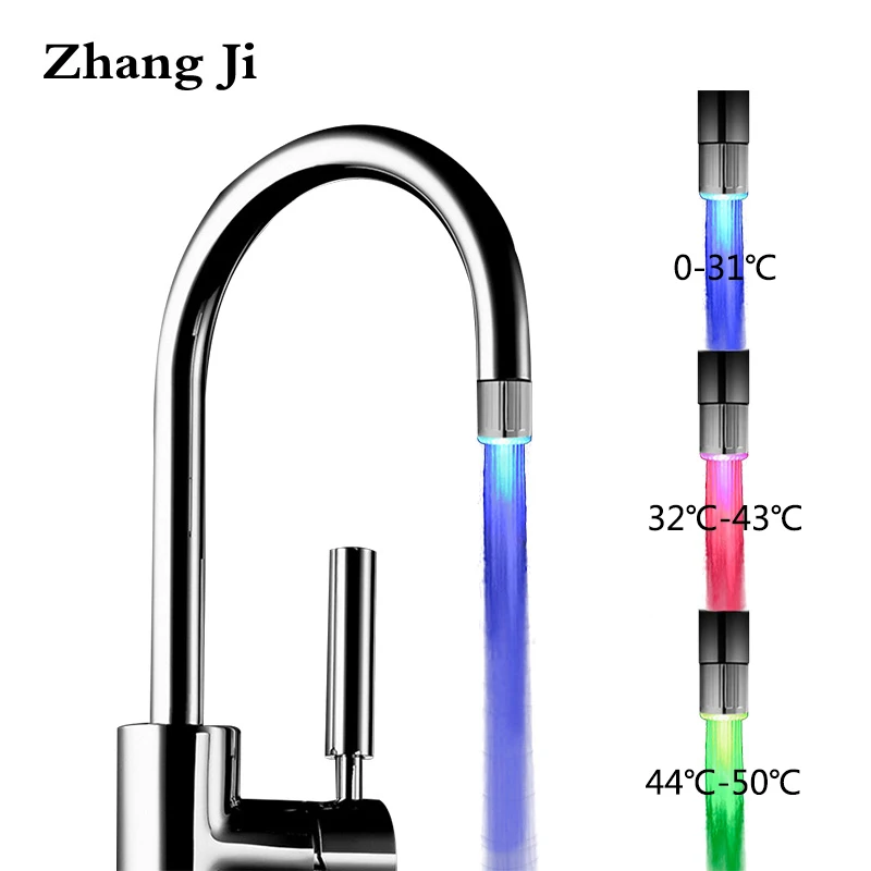 Zhangji LED Kitchen Bathroom Water Saving Faucet Aerator High Quality Colorful Light Blinking Changing Glow Aerators