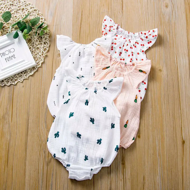 Newborn Toddler Baby Girl Bodysuit Jumpsuit Sunsuit Outfit Clothes Summer Casual Baby Bodysuits One-Pieces