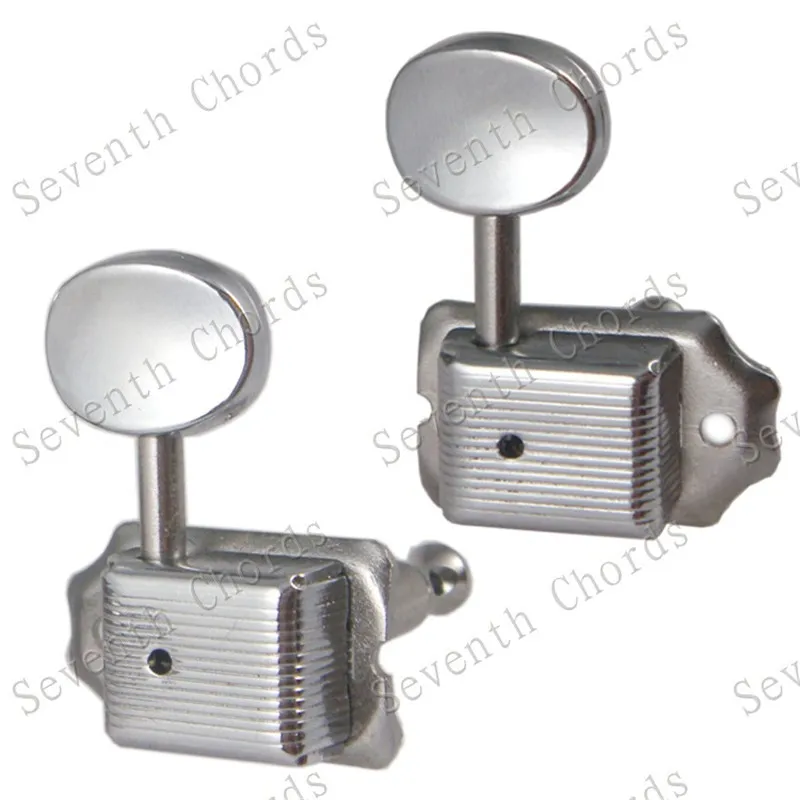6-teiliges Set Chrom-Silber Vintage Gitarrenstimmwirbel 6R E-Gitarren-Stimmwirbel Mechaniken Gitarrenzubehör Teile – Detail 5