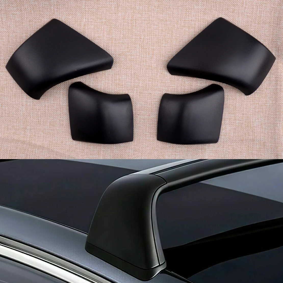 

4Pcs Car Black Roof Rack Cover Cap Rail End Shell Plastic Fit For Tesla Model 3 2017 2018 2019 2020 Accessories