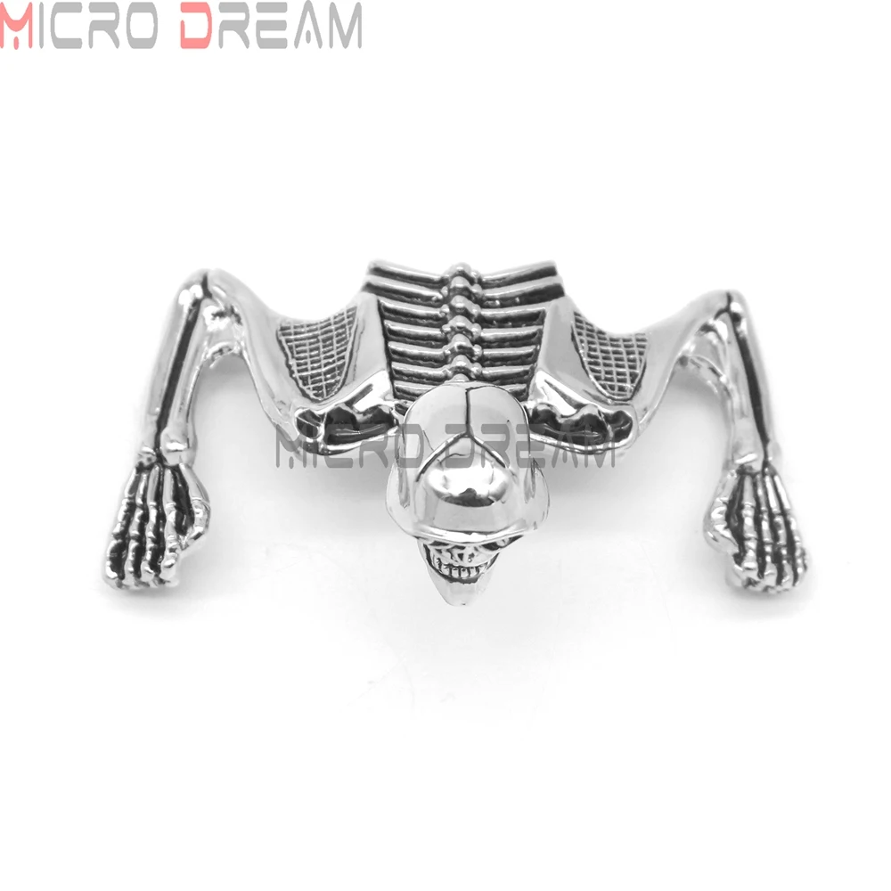 Skeleton Skull Chrome Statue Fender Visor Ornament 85mm 7 inch 7\