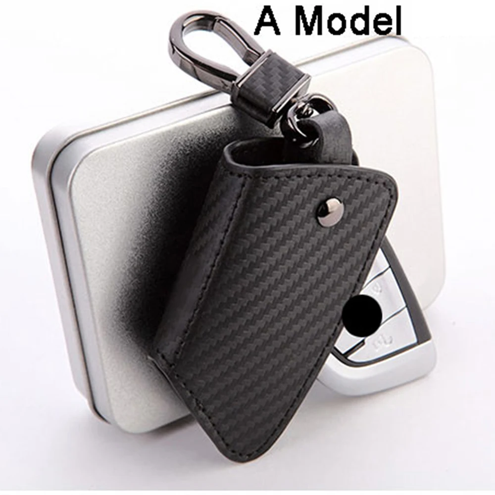 Leather Car Key Case holder For BMW E90 E60 E70 E87 1 3 5 6 Series M3 M5 X1 X5 X6 Z4 Keychain Holder Protector Cover Bag Auto