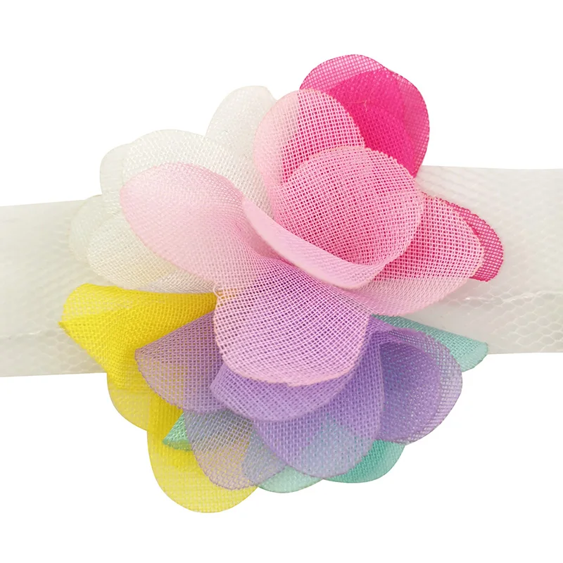 (60 Pieces/lot) 50mm Width Colourful Petal Chiffon Lace Fabric Webbing Decoration Love Gift Ribbons Crafts