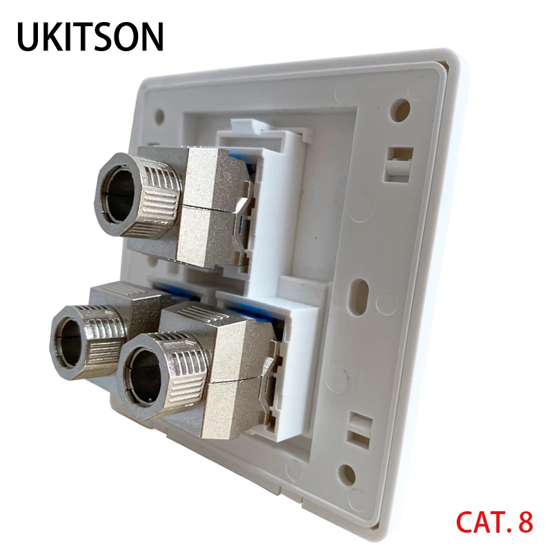 3 Ports CAT.8 LAN Socket With 40Gbps Fast Speed Ethernet Plug CAT8 RJ45 Keystone Jack Face Panel 86x86mm