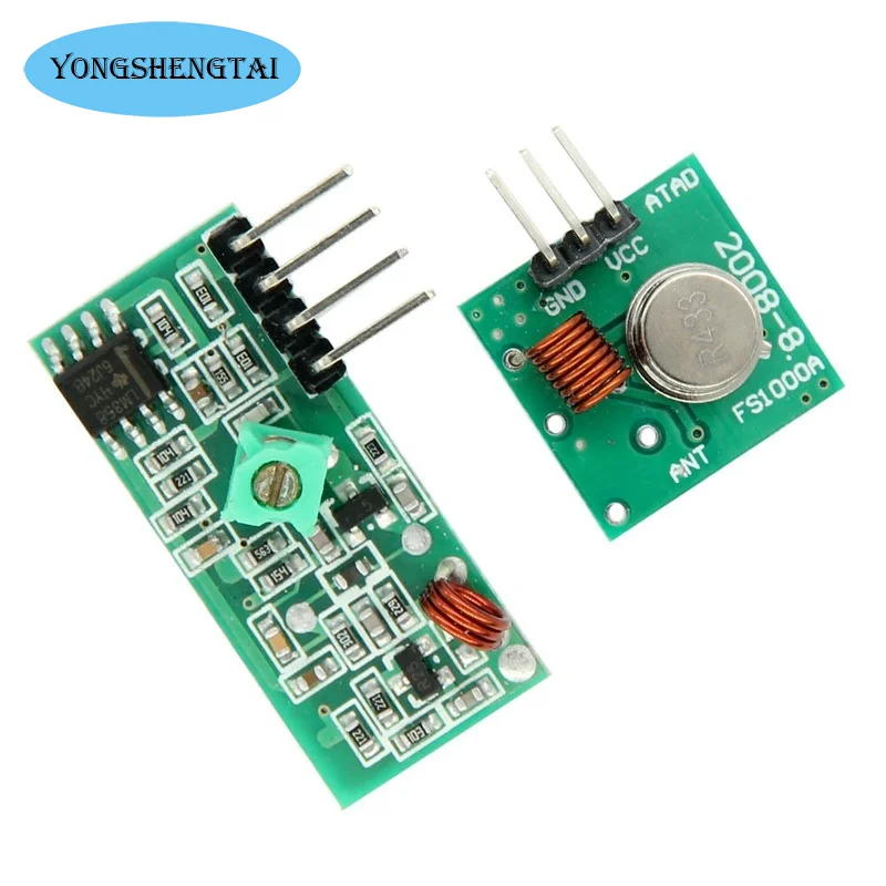 Kit de enlace de transmisor y receptor RF para placa de módulo de voltaje de Módulo de Control Remoto inalámbrico Arduino, 315Mhz, 433 Mhz, 315Mhz, 433 Mhz