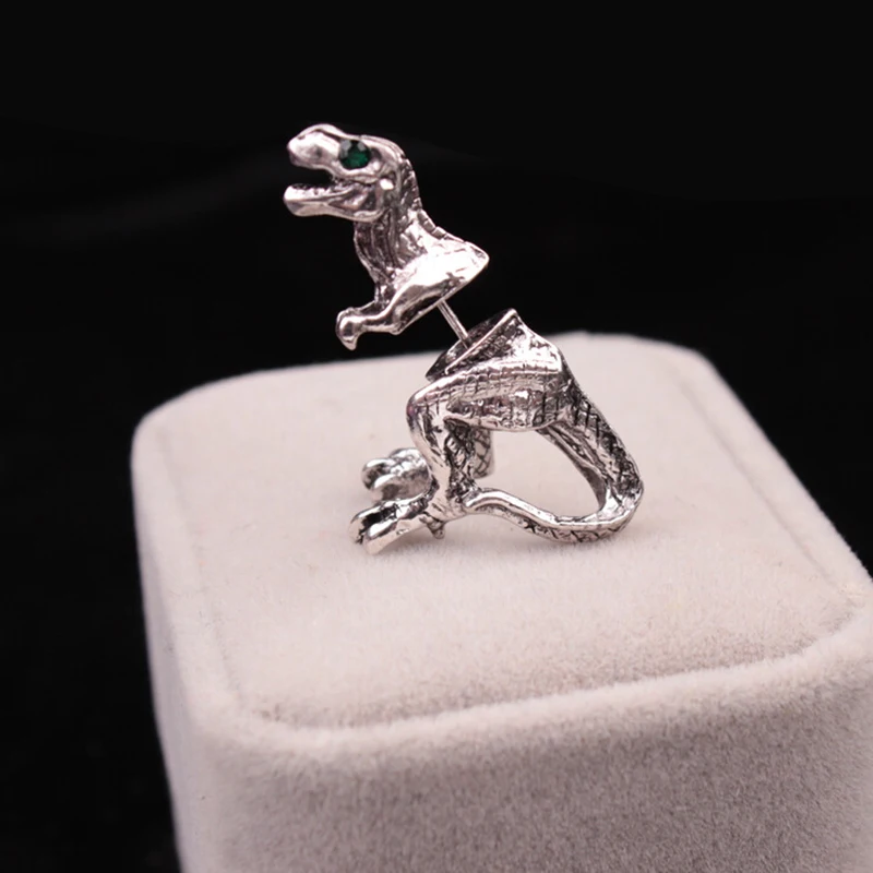 Trendy Alloy Dinosaur Shape Ear Stud Punk Earrings Unisex Fashion Punk Personality Earring Hook Jewelry Accessories