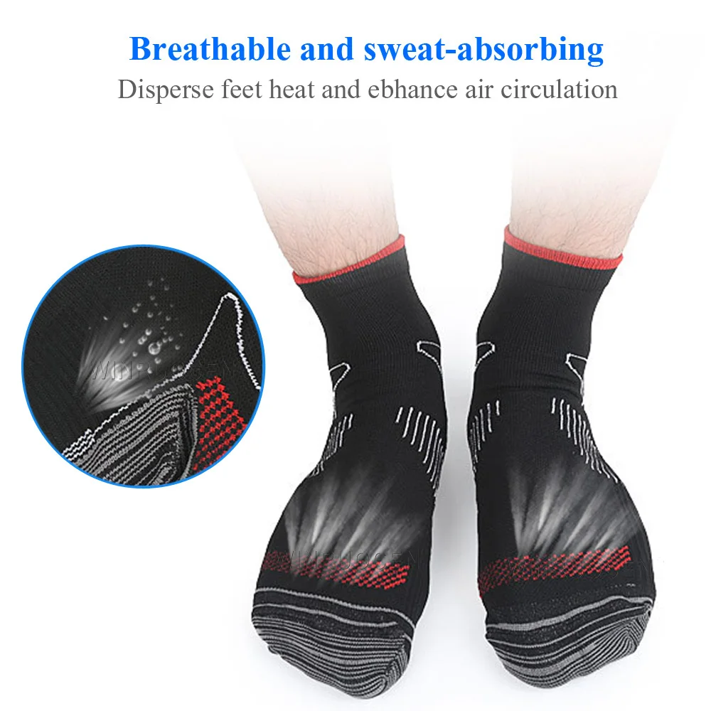 Foot Compression Socks For Men Women Plantar Fasciitis Heel Spurs Pain Casual Cotton Sock Venous New Sock Heel Pad EU 35-44