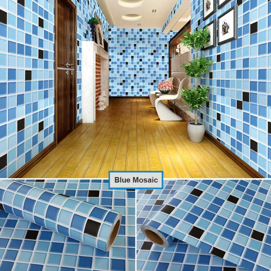 Yunpoint Kitchen Oil-Proof Diy Decorative Film Waterproof Self-Adhesive Wallpaper Bathroom Toilet Thick Mosaic Tile Wall Sticker