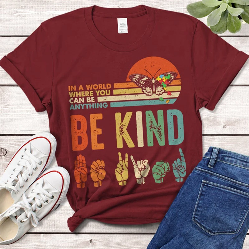 

In A World Where You Can Be Anything Be Kind Women T Shirts Black Lives Matter Graphic Tee Shirt Short Sleeve Tops Dropshipping