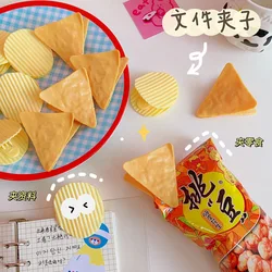 10pcs/lot Ins Yellow Potato Chip Clip Student Cute Simple Book Storage Information Note Snack Photo Hand Account Clip