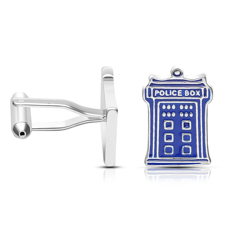 

Classic Fashion Blue Pavilion Building Copper Cufflinks For Men's Shirt Dress Temperament Jewelry High Quality Cufflinks