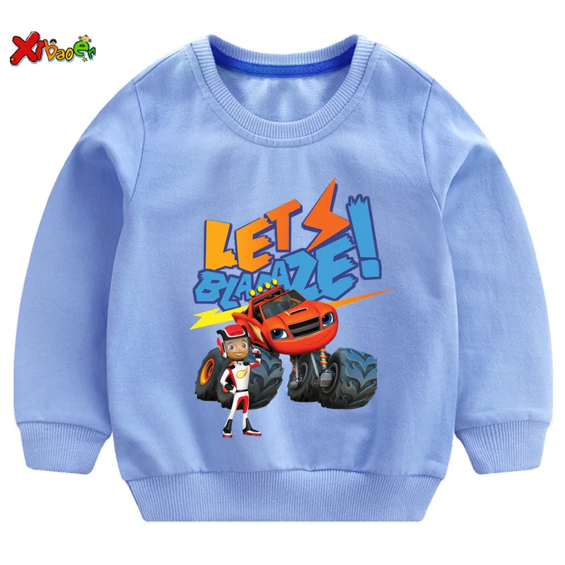

kids Sweatshirt Hoodie Blaze Monster Machine fashion Children's Kids clothing Long Sleeve otton Cartoon Suit