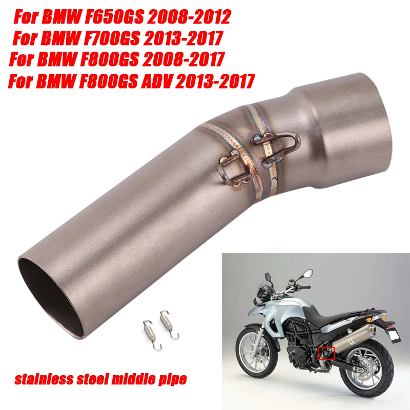 

Motorcycle Refit Middle Link Pipe Escape 51mm Tail Exhaust Muffler Stainless System Modified For BMW F800GS F700GS F650GS